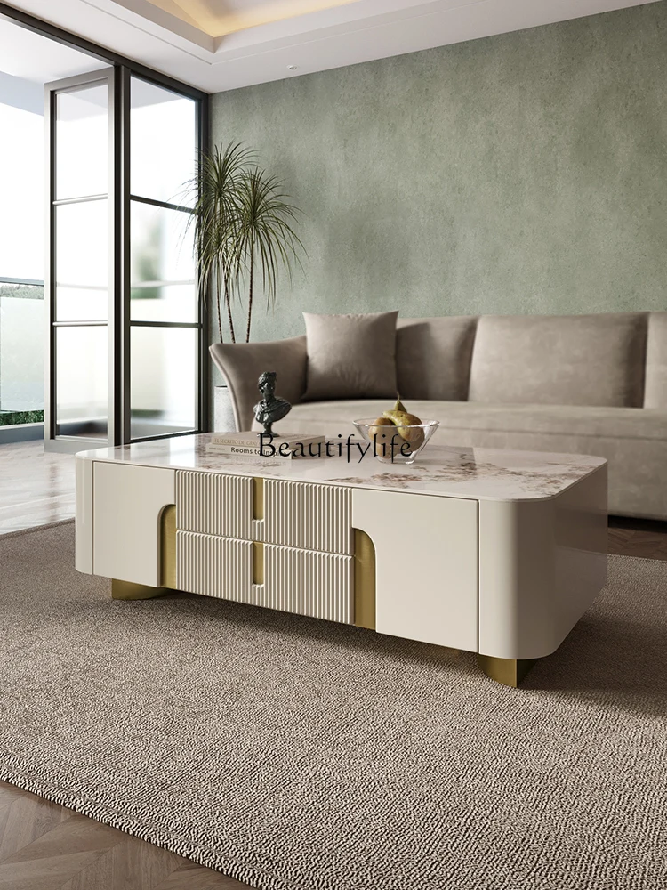 Light luxury rock slab coffee table modern simple high-end coffee table storage small apartment
Light luxury rock slab coffee table modern simple high-end coffee table storage small apartment