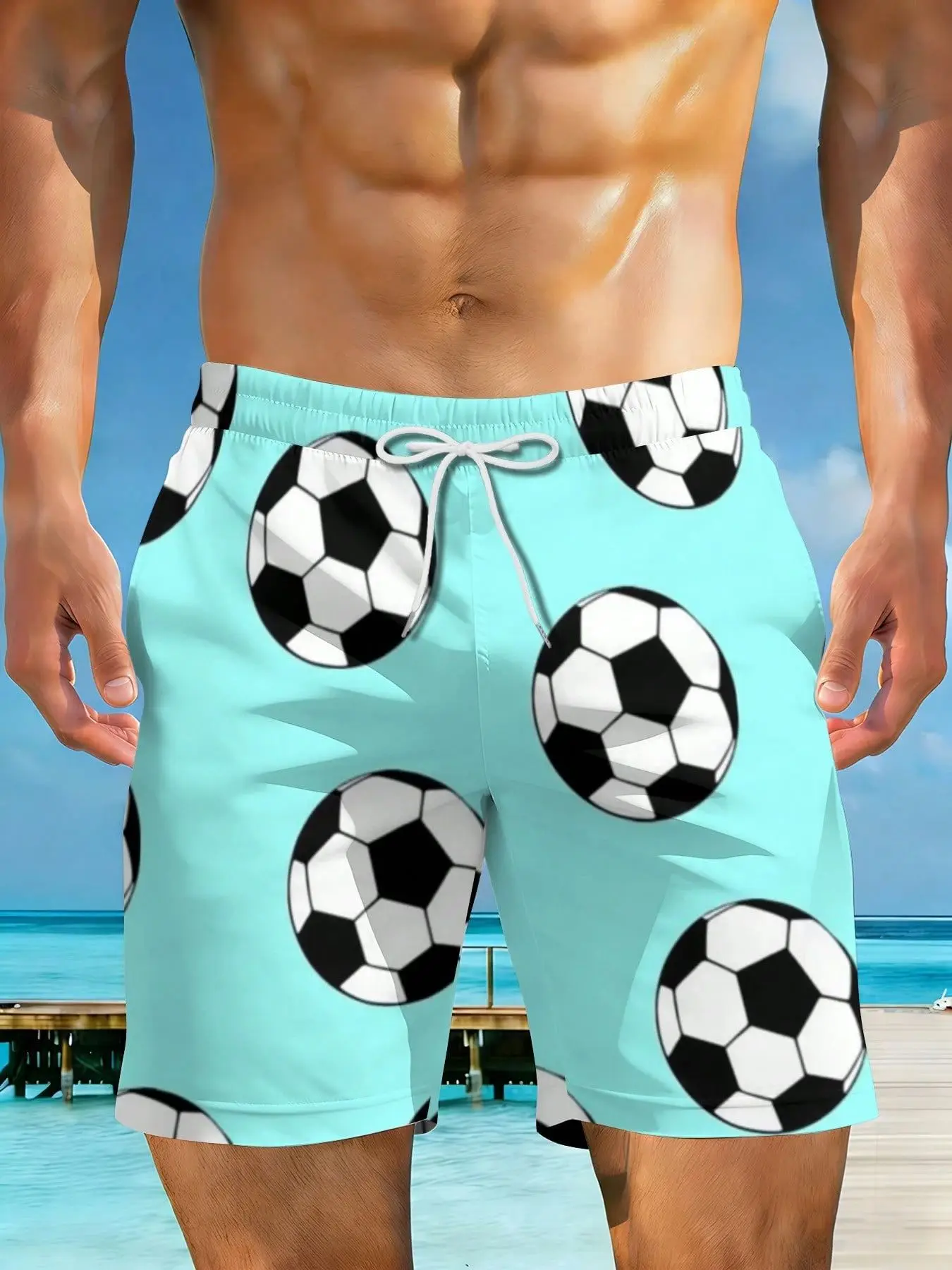 2026 Summer New Styles Soccer Ball Pattern Print Design Plus Size Men's Casual Beach Shorts Suitable For Summer Outings And Beach Vacations Surfing And Relaxation Activities
2026 Summer New Styles Soccer Ball Pattern Print Design Plus Size Men's Casual Beach Shorts Suitable For Summer Outings And Beach Vacations Surfing And Relaxation Activities