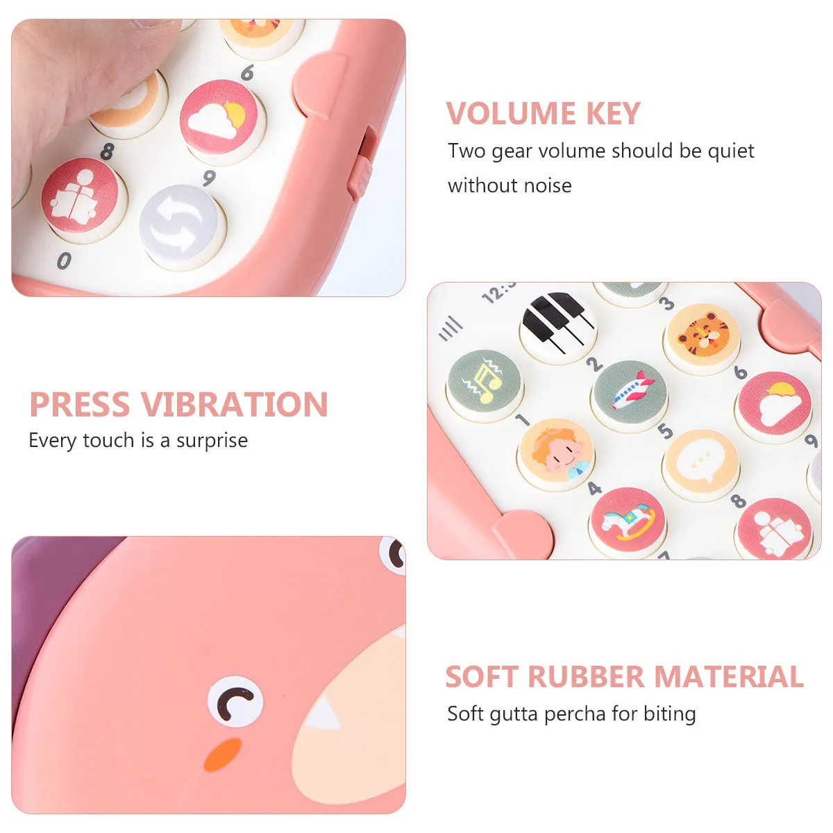 1Pcs Kid Phone Imitation Bilingual Mobile Educational Pink Dinosaur Cartoon Baby Playing Chewable Vibration Kid Phone Toy
1Pcs Kid Phone Imitation Bilingual Mobile Educational Pink Dinosaur Cartoon Baby Playing Chewable Vibration Kid Phone Toy