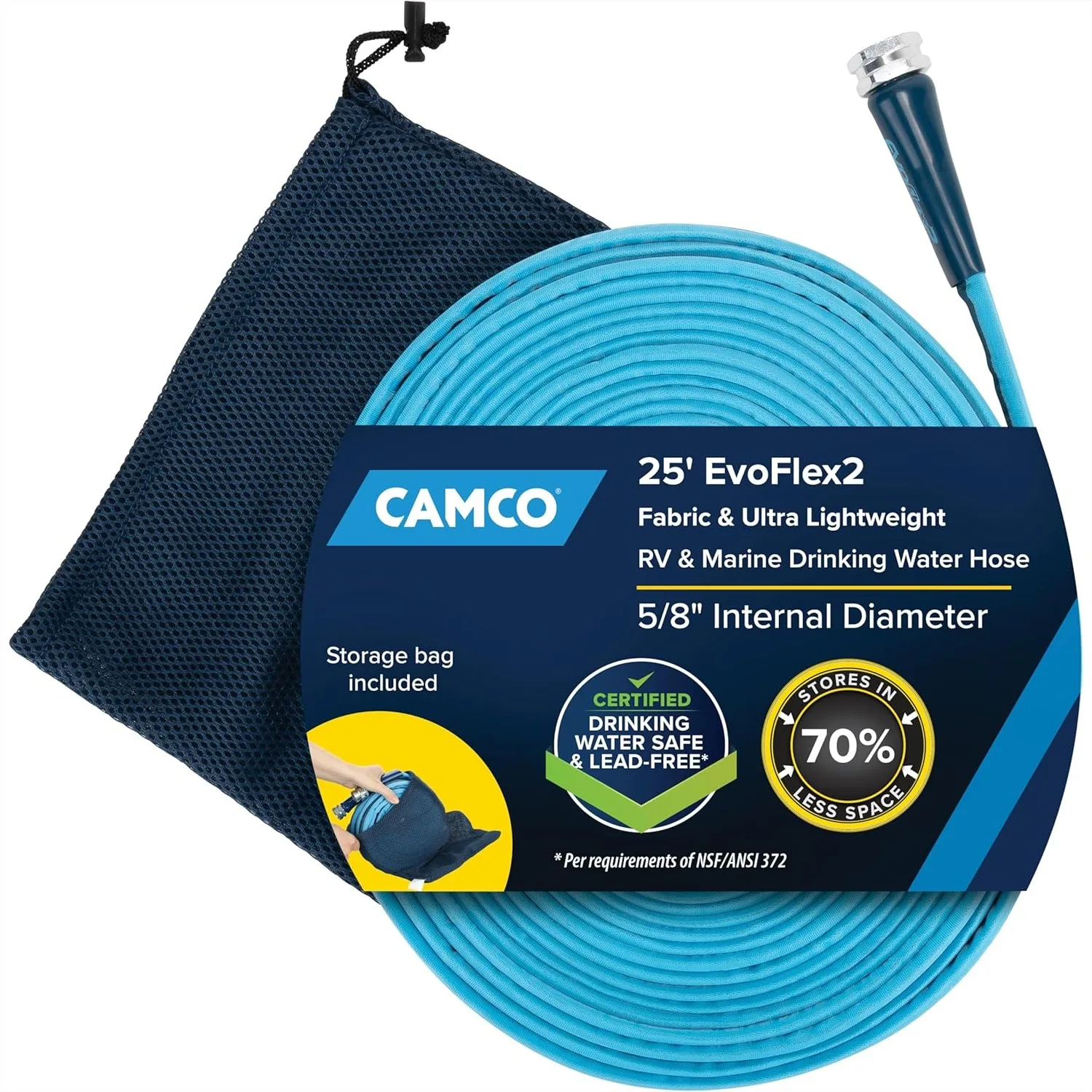 25ft RV Drinking Water Hose Reinforced with Fabric for Camping and Boating with Storage Bag
25ft RV Drinking Water Hose Reinforced with Fabric for Camping and Boating with Storage Bag