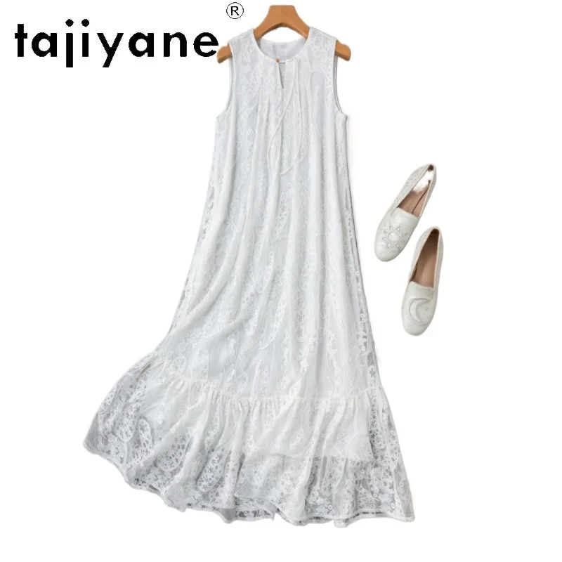 TAJIYANE 100% Mulberry Silk White Tank Dress Vacation Long Dresses 2026 Woman Clothes Real Silk Summer Frocks Vestidos Largos
TAJIYANE 100% Mulberry Silk White Tank Dress Vacation Long Dresses 2026 Woman Clothes Real Silk Summer Frocks Vestidos Largos
