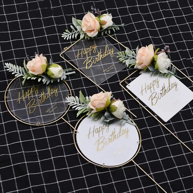 1Pcs Metal Happy Birthday Cake Topper Artificial flowers Cake Toppers For DIY Baby Shower Birthday Party Decoration Baking Decor
1Pcs Metal Happy Birthday Cake Topper Artificial flowers Cake Toppers For DIY Baby Shower Birthday Party Decoration Baking Decor
