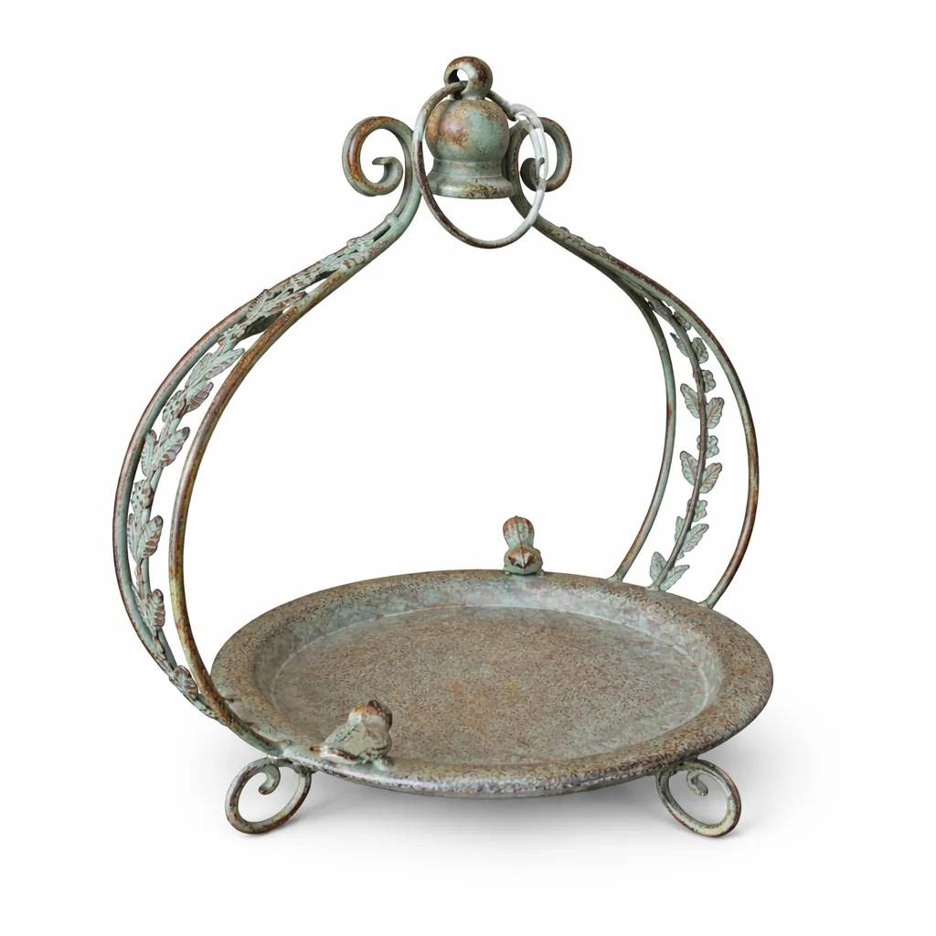 Vintage Cast Iron Hanging Bird Feeder Bowl, Rustic Garden Tray Planter, Decorative Tabletop Or Hanging Garden Decor
Vintage Cast Iron Hanging Bird Feeder Bowl, Rustic Garden Tray Planter, Decorative Tabletop Or Hanging Garden Decor