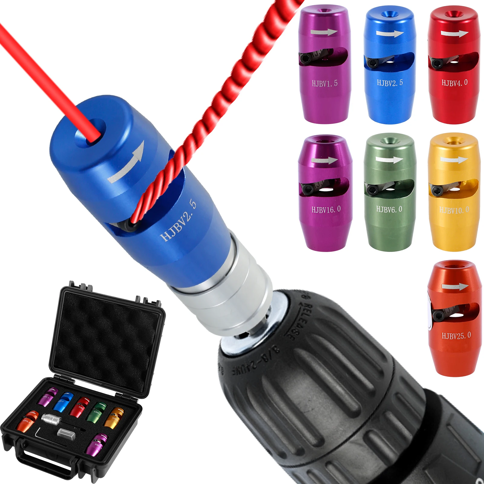 7Pcs Wire Stripper Aluminum Alloy Cable Stripping Tool Electric Wire Peeling Stripper 1.5/2.5/4/6/10/16/25 Square Adjustable
7Pcs Wire Stripper Aluminum Alloy Cable Stripping Tool Electric Wire Peeling Stripper 1.5/2.5/4/6/10/16/25 Square Adjustable