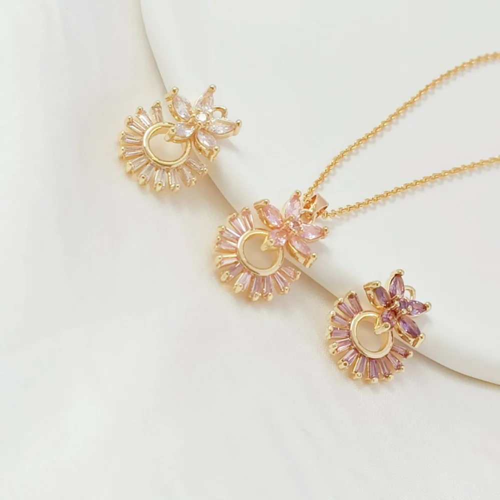 14K Gold-plated Trapeze Zircon Dress, Five-leaf Flower Pendant, DIY Handmade Bracelet Necklace, Sunflower Pendant
14K Gold-plated Trapeze Zircon Dress, Five-leaf Flower Pendant, DIY Handmade Bracelet Necklace, Sunflower Pendant