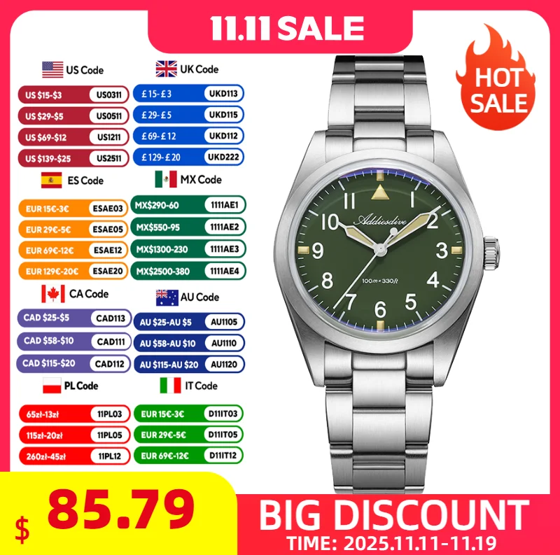 ADDIESDIVE New Titanium Alloy Men's Luxury Quartz Watch 100m Waterproof 36mm Bubble Glass Luminous Wrist watch Luxury Watch Male
ADDIESDIVE New Titanium Alloy Men's Luxury Quartz Watch 100m Waterproof 36mm Bubble Glass Luminous Wrist watch Luxury Watch Male