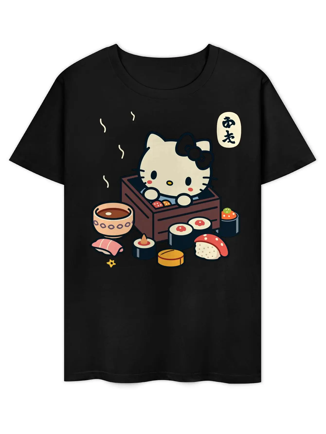 Sanrio Hello Kitty Japanese Sushi and Lamian Noodles T-shirt - cute Kawaii style loose men's and women's short sleeves black
Sanrio Hello Kitty Japanese Sushi and Lamian Noodles T-shirt - cute Kawaii style loose men's and women's short sleeves black