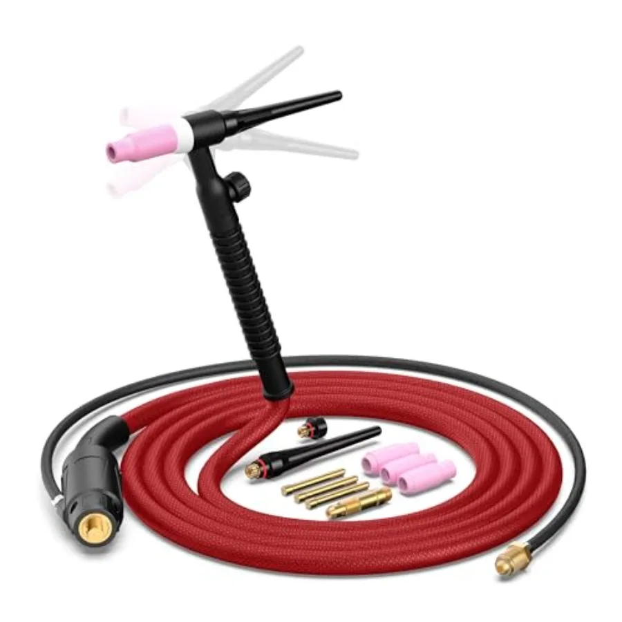 bestarc TIG Welding Torch, 13FT WP-17FV Argon Air Cooled Lift TIG Torch Flexible Tig Torch Head with Gas Vae Adjustment RED
bestarc TIG Welding Torch, 13FT WP-17FV Argon Air Cooled Lift TIG Torch Flexible Tig Torch Head with Gas Vae Adjustment RED