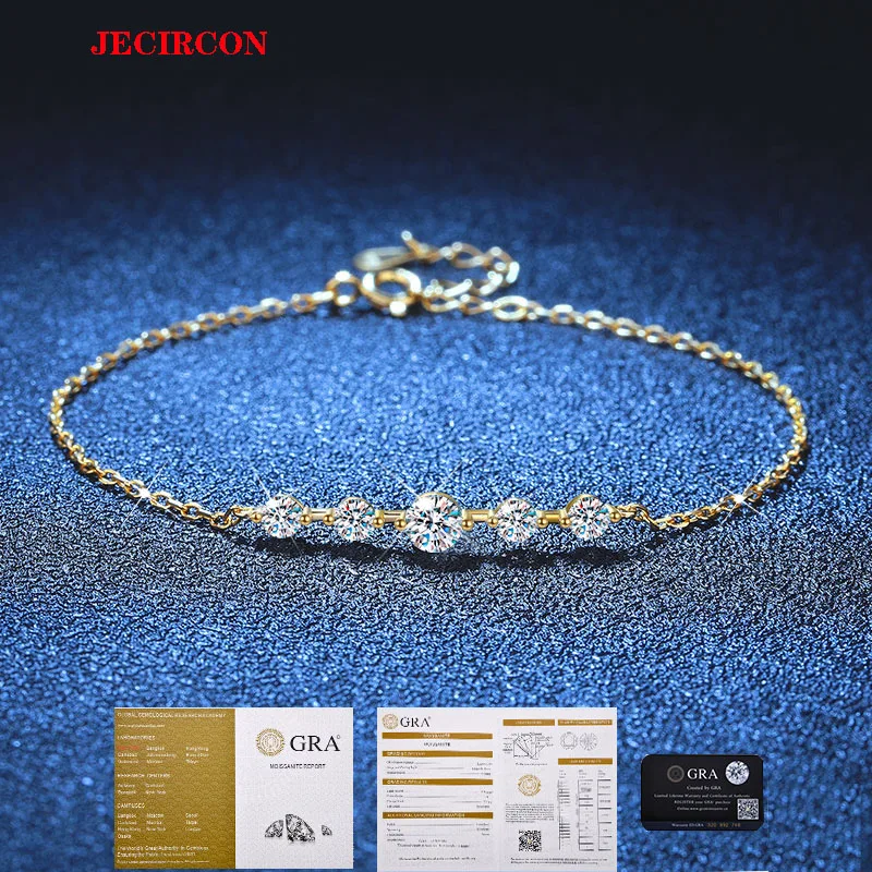 JECIRCON All Moissanite S925 Silver Bracelet for Women Adjustable Korean Style Simple Hand Chain Durable Not-Fading Fine Jewelry
JECIRCON All Moissanite S925 Silver Bracelet for Women Adjustable Korean Style Simple Hand Chain Durable Not-Fading Fine Jewelry