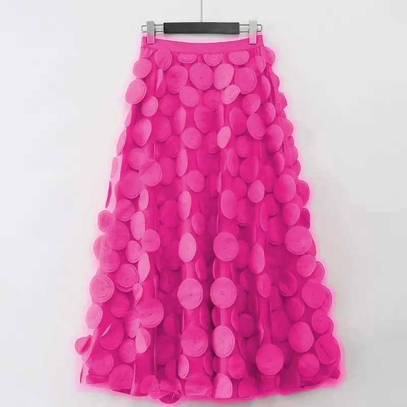 Appliques Flower Mesh Tulle Skirt Women Korean Fashion Ladies Work Elastic High Waist Wedding Party Dance Midi Long Skirts
Appliques Flower Mesh Tulle Skirt Women Korean Fashion Ladies Work Elastic High Waist Wedding Party Dance Midi Long Skirts
