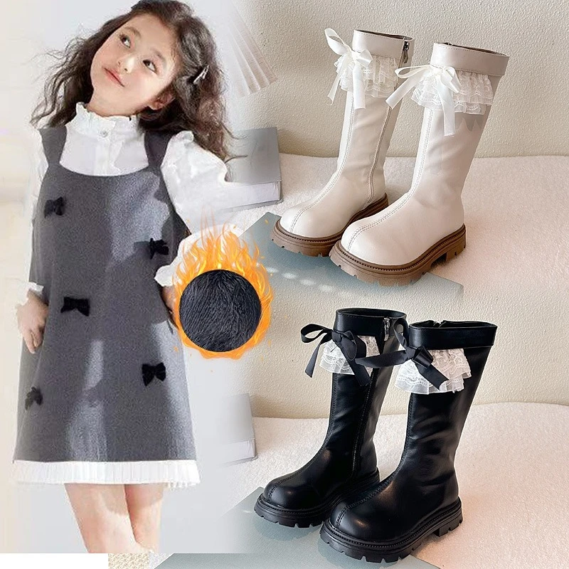 Kids Princess Boots Lace Sweet Girls Leather Boots with Cute Bowknots 2025 Autumn Winter Children Mid-calf Boots Korean Style
Kids Princess Boots Lace Sweet Girls Leather Boots with Cute Bowknots 2025 Autumn Winter Children Mid-calf Boots Korean Style