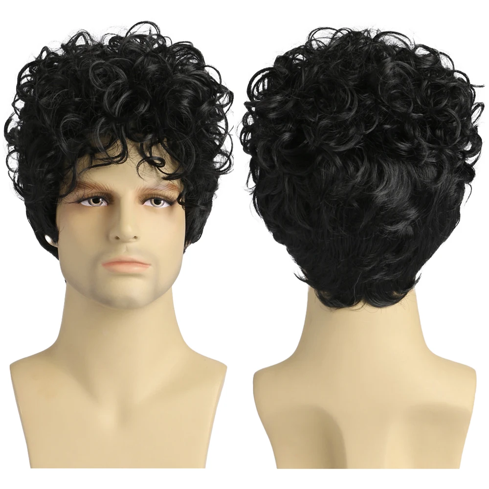 Men's Black Fluffy Short Curly Wig Natural Heat Resistant Synthetic Full Head Wig For Daily Cosplay Party Use
Men's Black Fluffy Short Curly Wig Natural Heat Resistant Synthetic Full Head Wig For Daily Cosplay Party Use