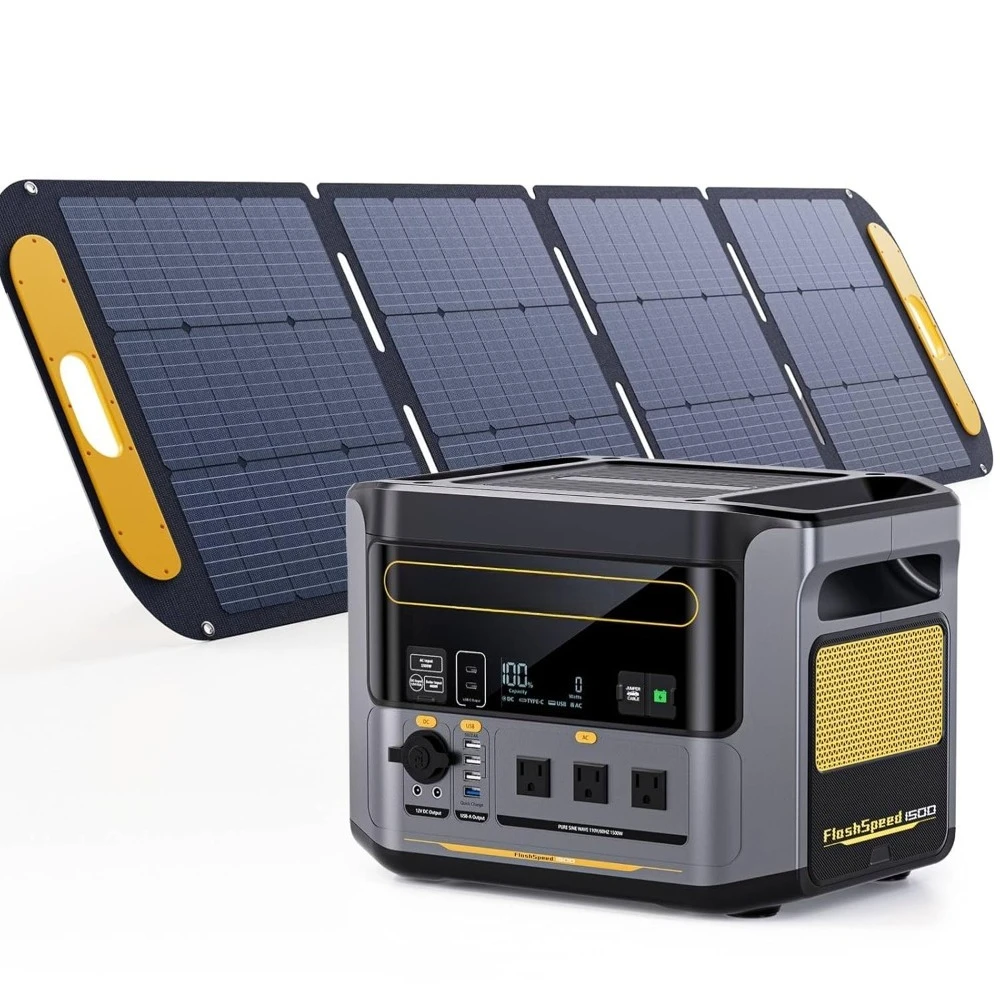 FlashSpeed 1500 Portable Power Station with 200W Pro Solar Panel - 1548Wh/1500W(3000W Peak) Solar Generator with, Customized
FlashSpeed 1500 Portable Power Station with 200W Pro Solar Panel - 1548Wh/1500W(3000W Peak) Solar Generator with, Customized