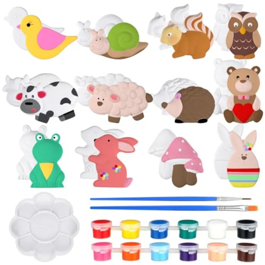 12 Sets Arts and Crafts Set Painting Kit Unpainted DIY Ceramic Figurines Paint Your Own Figurines with 12 Magnet 2 Brushes and
12 Sets Arts and Crafts Set Painting Kit Unpainted DIY Ceramic Figurines Paint Your Own Figurines with 12 Magnet 2 Brushes and