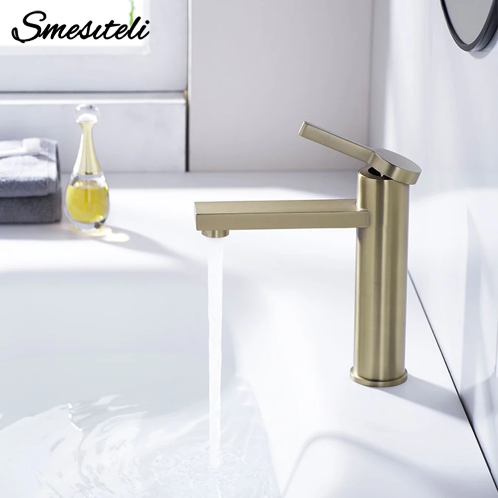 Brushed Gold Basin Faucet Hot And Cold Water Mixer Sink Tap Bathroom Single Handle Deck Mounted Faucet Made Of Brass Crane
Brushed Gold Basin Faucet Hot And Cold Water Mixer Sink Tap Bathroom Single Handle Deck Mounted Faucet Made Of Brass Crane