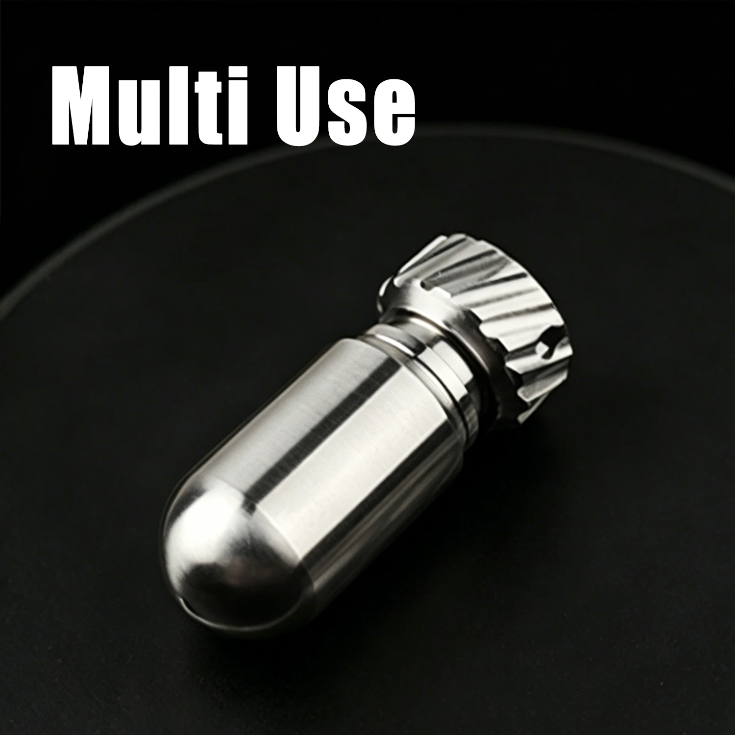 Titanium sealed bottle. Multifunctional keychain pendant
Titanium sealed bottle. Multifunctional keychain pendant
