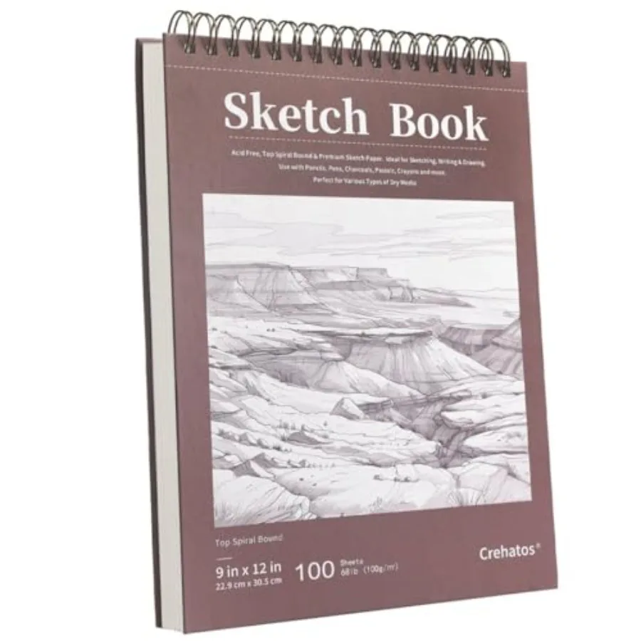 Sketch Book, Top Spiral Bound Sketch Pad, 100 Sheets 68lb/100gsm Drawing Paper, 1 Pack
Sketch Book, Top Spiral Bound Sketch Pad, 100 Sheets 68lb/100gsm Drawing Paper, 1 Pack