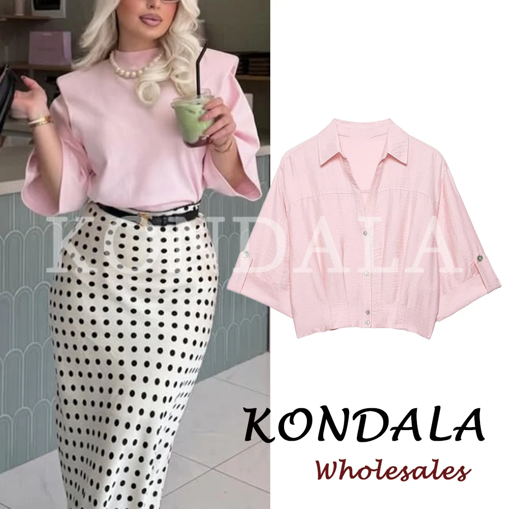 KONDALA Vintage Pink Fashion 2026 Spring Women Short Shirt Loose Single Breasted Streetwear Shirts Short Sleeve Female Shirt
KONDALA Vintage Pink Fashion 2026 Spring Women Short Shirt Loose Single Breasted Streetwear Shirts Short Sleeve Female Shirt