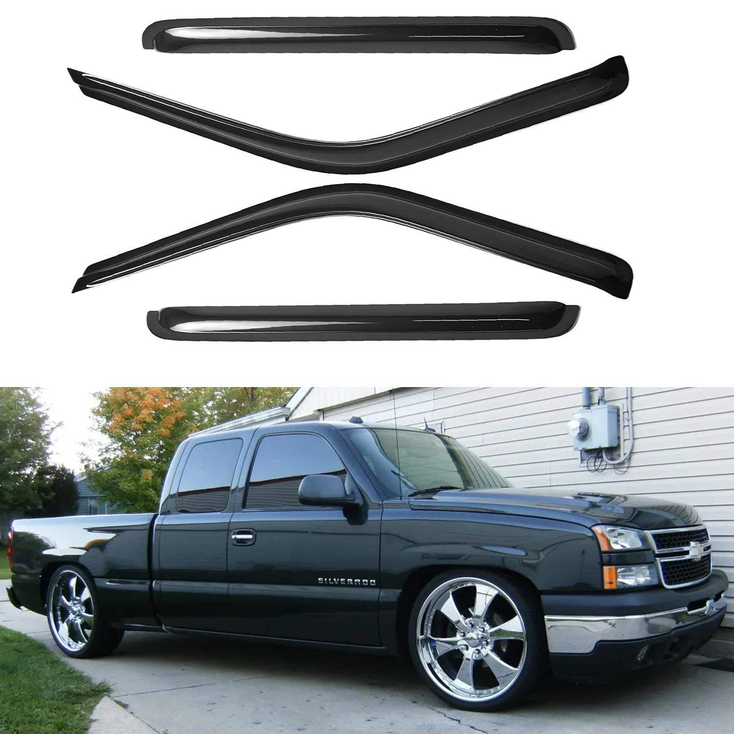 For Chevrolet C1500 K1500 1992-2000 Wind Deflectors External Smoke Tinted 4pcs Set Window Visor Sun Rain Vent Guards No Drip Rails 1.5mm Thick
For Chevrolet C1500 K1500 1992-2000 Wind Deflectors External Smoke Tinted 4pcs Set Window Visor Sun Rain Vent Guards No Drip Rails 1.5mm Thick