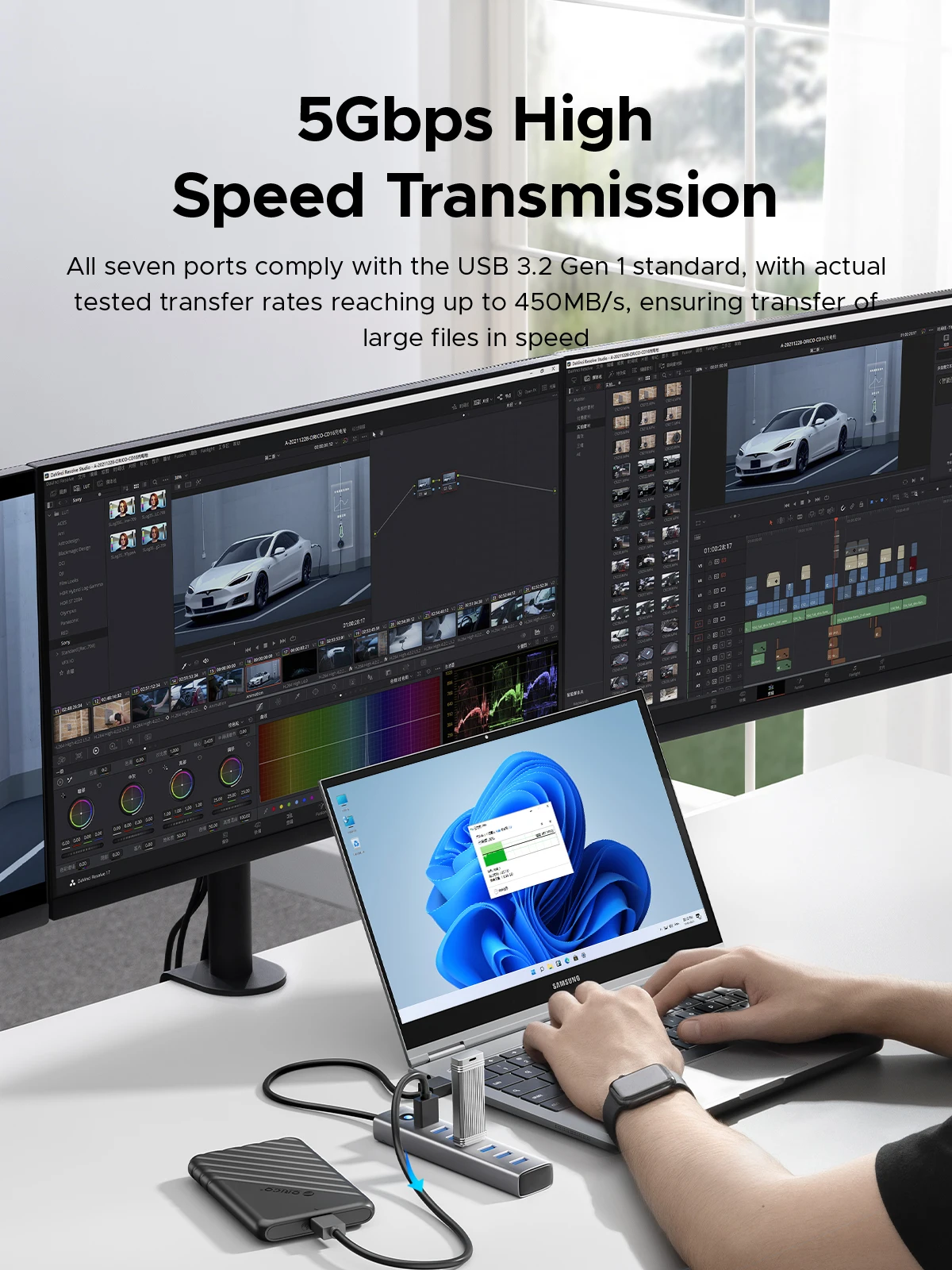 ORICO Aluminum Type C USB 3.0 HUB 7 Port Multi Splitter for Computer Accessories High Speed Data Transfer
ORICO Aluminum Type C USB 3.0 HUB 7 Port Multi Splitter for Computer Accessories High Speed Data Transfer