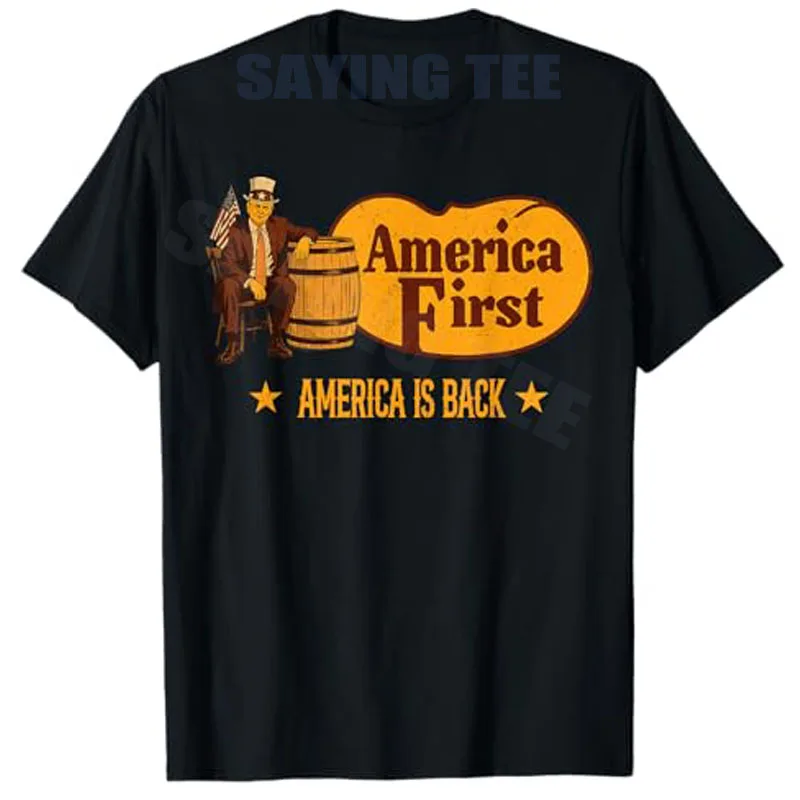 America First Barrel T-Shirt America Is Back Cracker Funny Sarcastic Saying Tee Y2k Printed Novelty Gift Short Sleeve Cotton Top
America First Barrel T-Shirt America Is Back Cracker Funny Sarcastic Saying Tee Y2k Printed Novelty Gift Short Sleeve Cotton Top
