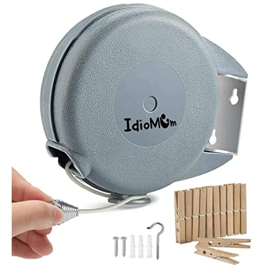 Retractable Clothesline Indoor Outdoor Heavy Duty 40 Feet - PVC Clothes Line Retracting - Clothesline with Wall Mount - Retract
Retractable Clothesline Indoor Outdoor Heavy Duty 40 Feet - PVC Clothes Line Retracting - Clothesline with Wall Mount - Retract