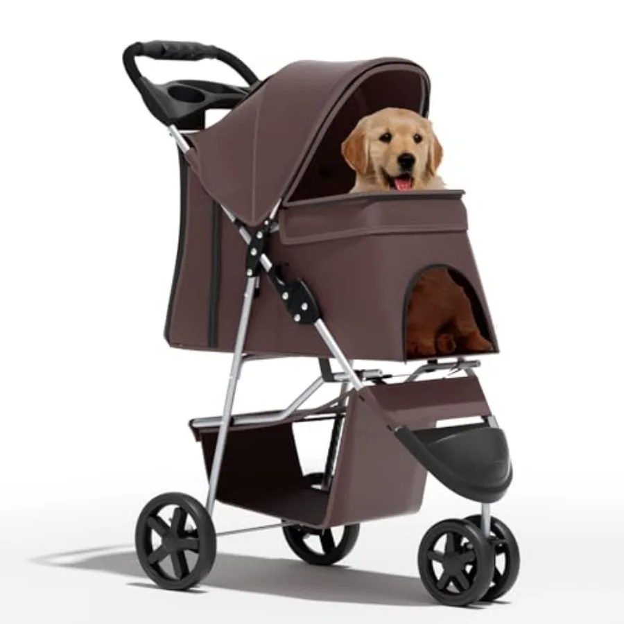 Cat Dog Stroller - 3-Wheels for Medium/Puppy Dogs 30 Lbs, Cats - Foldable with Storage Basket, Cup Holder, Breathable Mesh - Co
Cat Dog Stroller - 3-Wheels for Medium/Puppy Dogs 30 Lbs, Cats - Foldable with Storage Basket, Cup Holder, Breathable Mesh - Co
