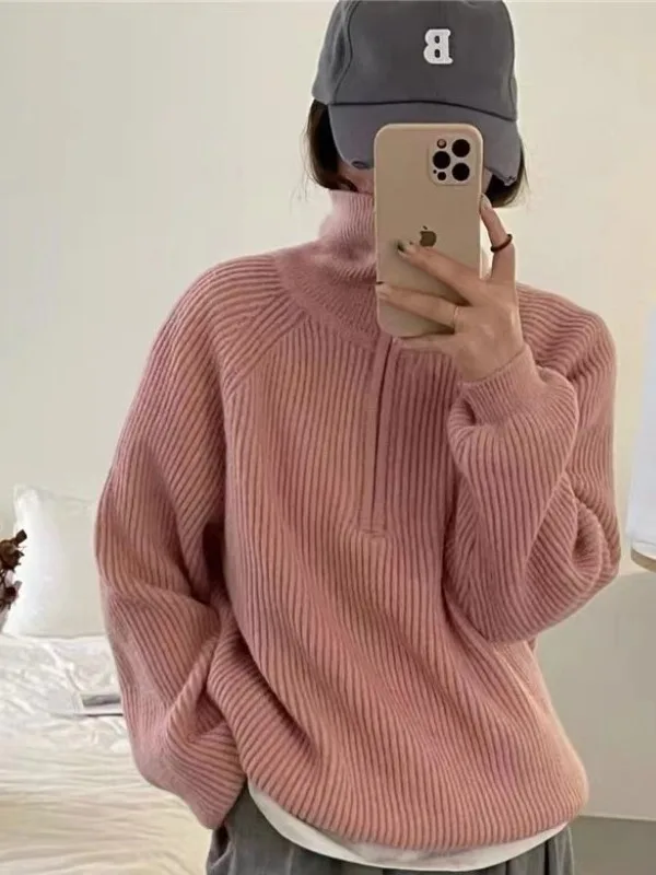 Корейский свитер на молнии с высоким воротником и застежкой-молнией, женская весенне-осенняя верхняя одежда, дизайн, мягкая уютная вязаная подставка...
Корейский свитер на молнии с высоким воротником и застежкой-молнией, женская весенне-осенняя верхняя одежда, дизайн, мягкая уютная вязаная подставка...