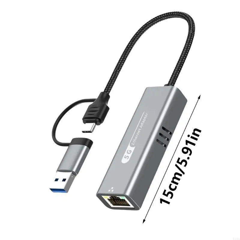 USB Type C to RJ45 Ethernet Networking Adapter 5000Mbps for Enhanceds Internet Speed On Various Devices
USB Type C to RJ45 Ethernet Networking Adapter 5000Mbps for Enhanceds Internet Speed On Various Devices