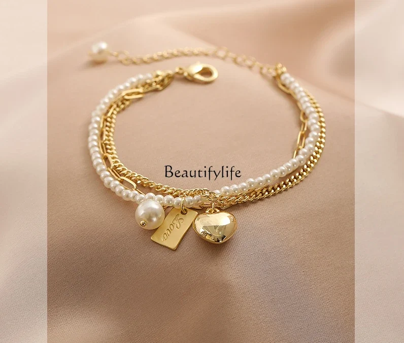 Pearl Bracelet Special-Interest Design Letter Simple Cold Style Metal Heart Shape
Pearl Bracelet Special-Interest Design Letter Simple Cold Style Metal Heart Shape