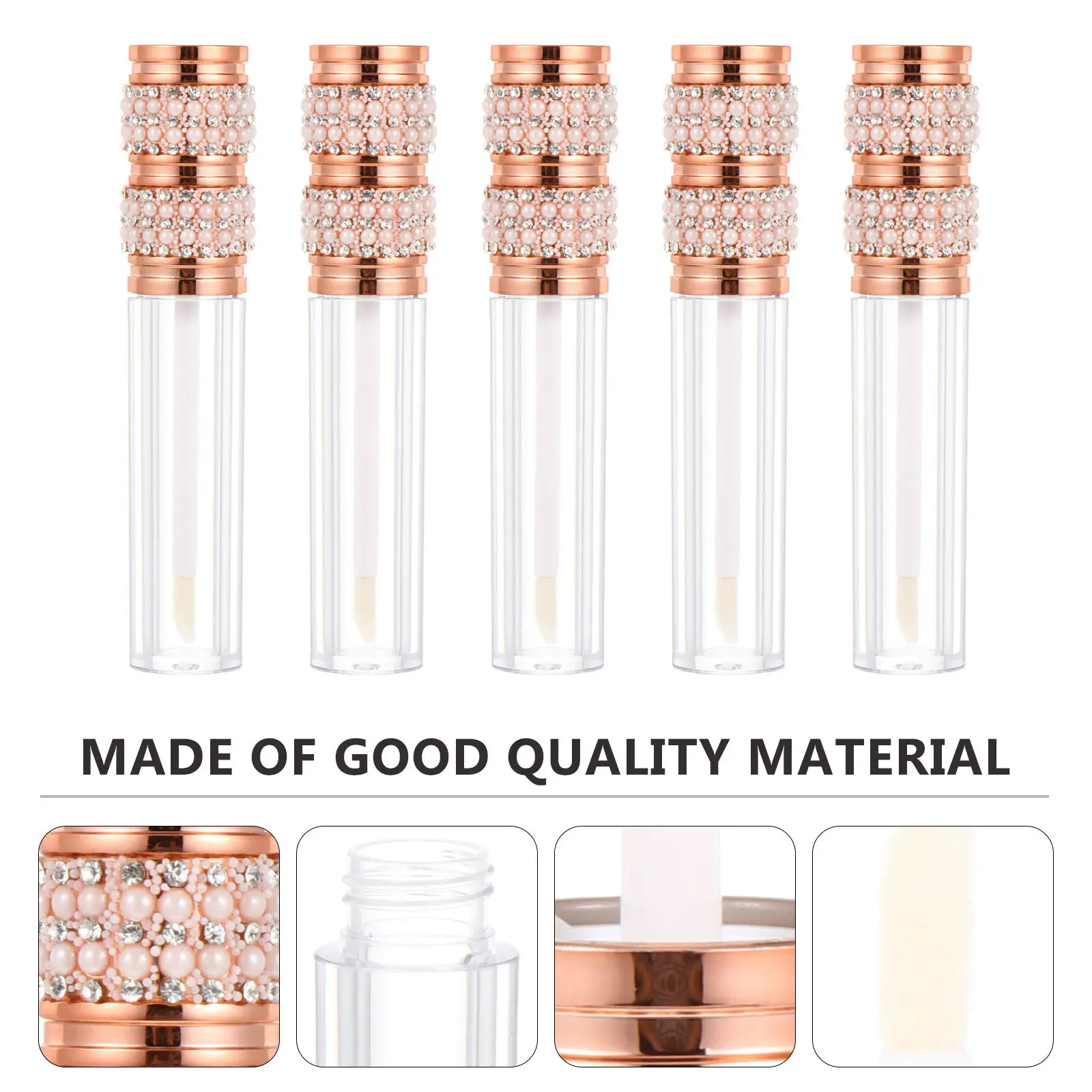 5Pcs Empty Lip Gloss Tubes Refillable Diamond Design Portable Lip Color Container for Women Girls Beginners Mixing Custom Colors
5Pcs Empty Lip Gloss Tubes Refillable Diamond Design Portable Lip Color Container for Women Girls Beginners Mixing Custom Colors