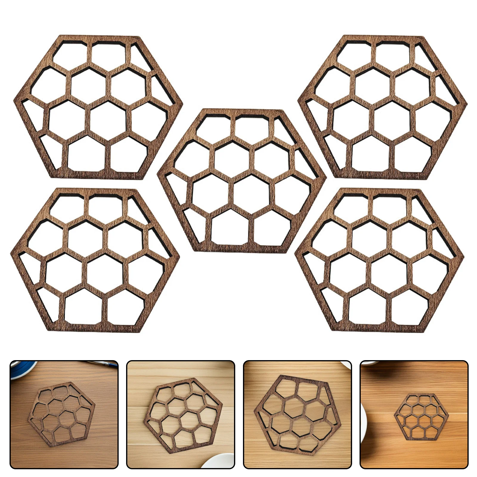 5pcs Honeycomb Decorative Coasters Premium Wooden Mug Mats Smooth Tableware Placemats For Coffee Cup Cake Snack Home Kitchen
5pcs Honeycomb Decorative Coasters Premium Wooden Mug Mats Smooth Tableware Placemats For Coffee Cup Cake Snack Home Kitchen