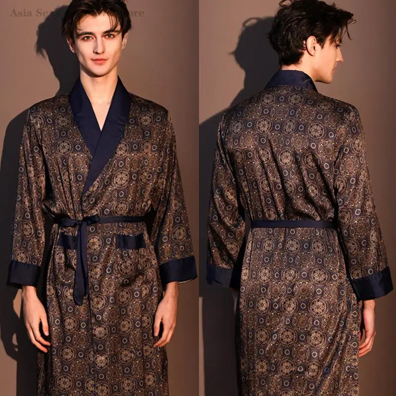 Мужской атласный халат с принтом, новая мужская одежда для сна, кимоно, банный халат, домашняя одежда, повседневная одежда для дома, ночная рубашка с длинным рукавом, пижама
Мужской атласный халат с принтом, новая мужская одежда для сна, кимоно, банный халат, домашняя одежда, повседневная одежда для дома, ночная рубашка с длинным рукавом, пижама