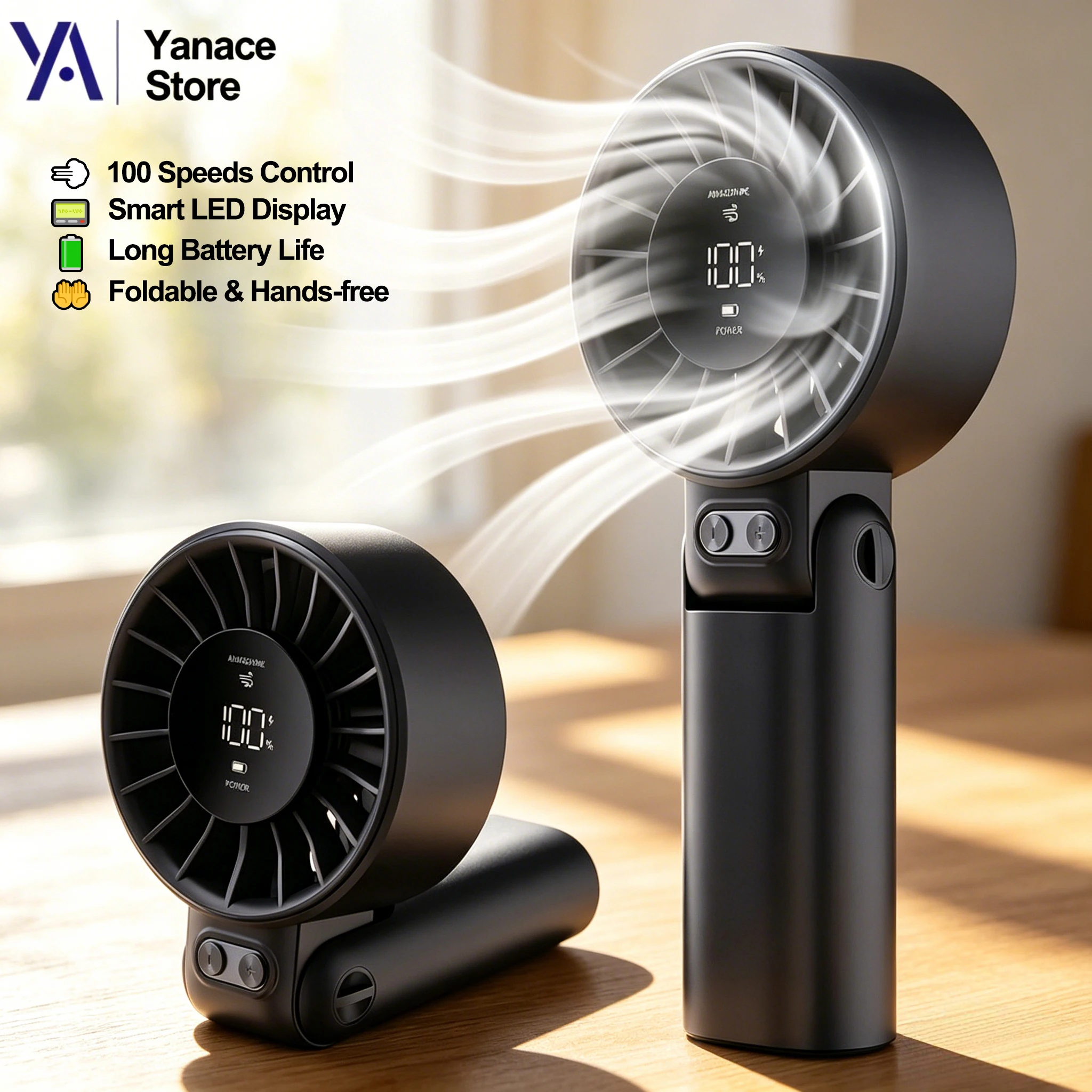 Widening and Strengthening Blades Handheld Mini High Speed Fan 4000mAh Rechargeable Portable Fan With LED Digital Display
Widening and Strengthening Blades Handheld Mini High Speed Fan 4000mAh Rechargeable Portable Fan With LED Digital Display
