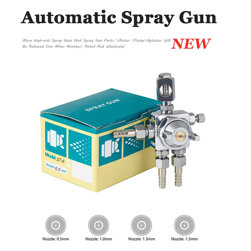 ST-6 Automatic Spray Gun Pneumatic Pressure Spray Gun Spray Gun Nozzle 0.5/1.0/1.3/2.0mm Spraying Tools Water-Based Spray Gun
ST-6 Automatic Spray Gun Pneumatic Pressure Spray Gun Spray Gun Nozzle 0.5/1.0/1.3/2.0mm Spraying Tools Water-Based Spray Gun