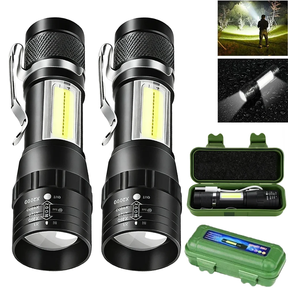 Mini COB LED Flashlight USB Rechargeable Zoom Torch Tactical Lamp Outdoor Camping Waterproof Emergency Lantern with Pen Clip
Mini COB LED Flashlight USB Rechargeable Zoom Torch Tactical Lamp Outdoor Camping Waterproof Emergency Lantern with Pen Clip
