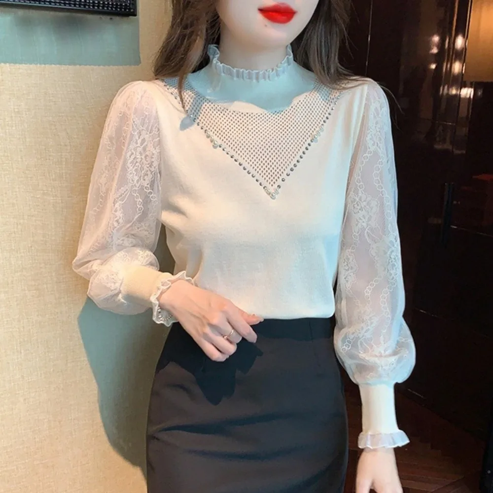 New Lace Hollow Out Long Sleeve Top Half Turtleneck Elegant Bottoming Sweater Shirt Top Spring Autumn
New Lace Hollow Out Long Sleeve Top Half Turtleneck Elegant Bottoming Sweater Shirt Top Spring Autumn