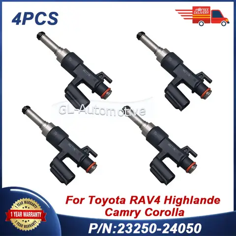 4PCS Fuel injector For Toyota Corolla RAV4 Highlande Camry 23250-24050