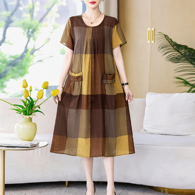 New Fashion Casual Vintage Summer Dress For Women 2025 Loose Dresses Short Sleeve O-neck Women Clothing
New Fashion Casual Vintage Summer Dress For Women 2025 Loose Dresses Short Sleeve O-neck Women Clothing