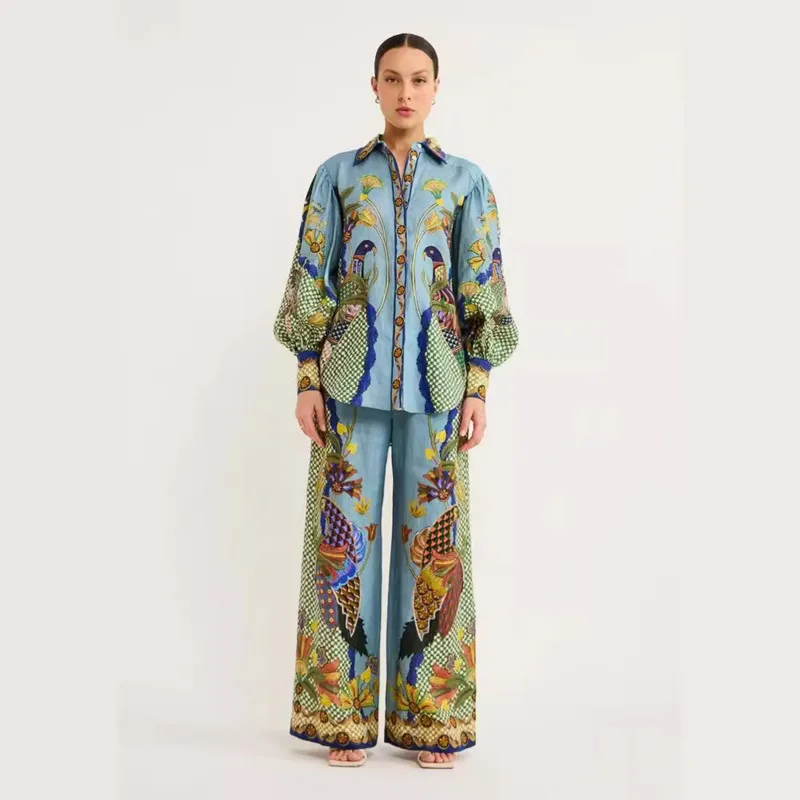 VIBE 2024 Fashionable and Personalized Printed Bubble Sleeves Holiday Leisure Lacing Set for Women
VIBE 2024 Fashionable and Personalized Printed Bubble Sleeves Holiday Leisure Lacing Set for Women