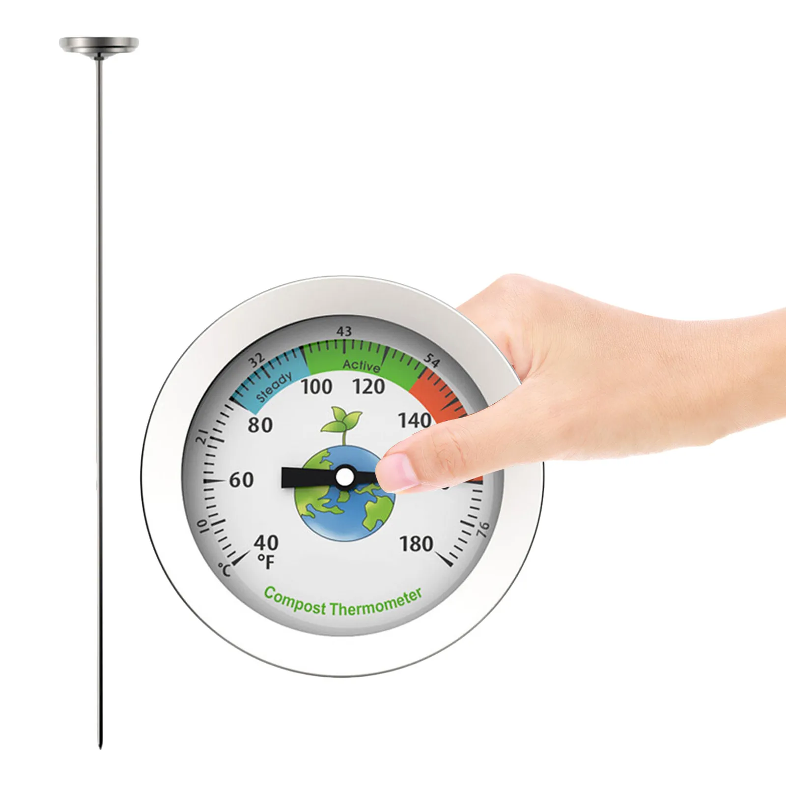 1Pcs Soil Thermometer Compost Thermometer Premium Waterproof Stainless Steel Temperature for Lawn Flowerpot Backyard
1Pcs Soil Thermometer Compost Thermometer Premium Waterproof Stainless Steel Temperature for Lawn Flowerpot Backyard