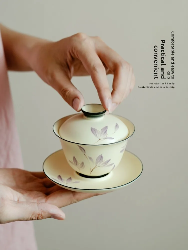 TaoTu New Pure Hand-Painted Purple Orchid Ceramic Three-Axis Cover Bowl High-End Home Use Tea Brewing Device Anti-Scalding Ha...
TaoTu New Pure Hand-Painted Purple Orchid Ceramic Three-Axis Cover Bowl High-End Home Use Tea Brewing Device Anti-Scalding Ha...