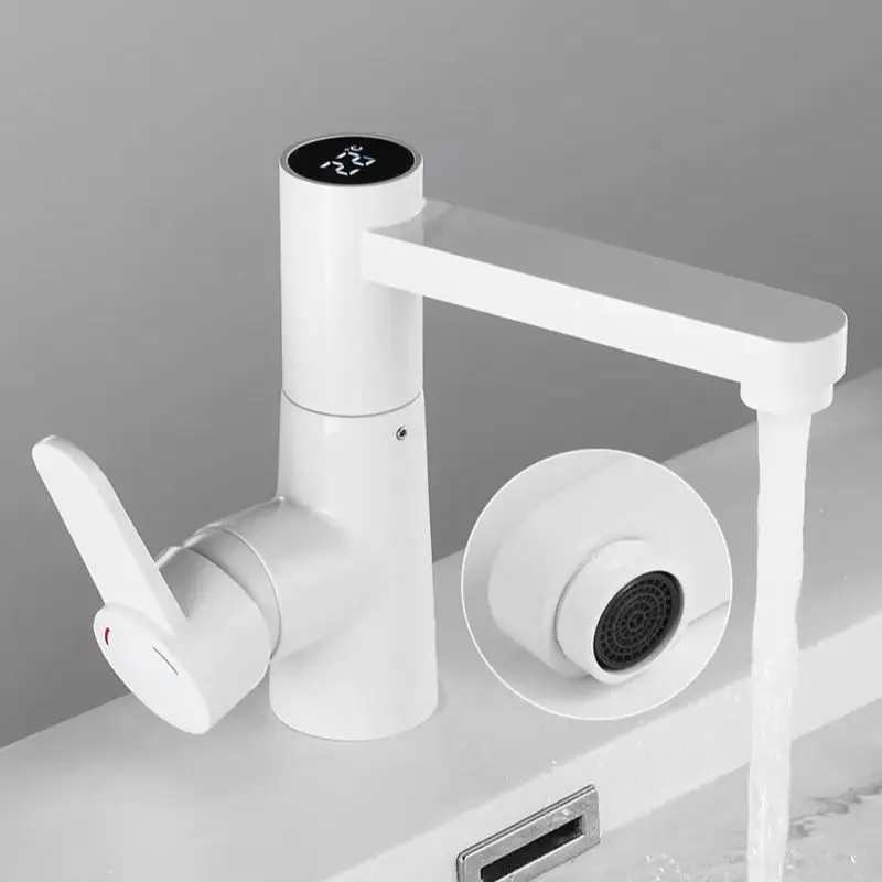 White/Black/Chrome Bathroom Basin Faucet Brass Smart Digital Display Washbasin Faucet LED Display Temperature Table Mix Tap
White/Black/Chrome Bathroom Basin Faucet Brass Smart Digital Display Washbasin Faucet LED Display Temperature Table Mix Tap