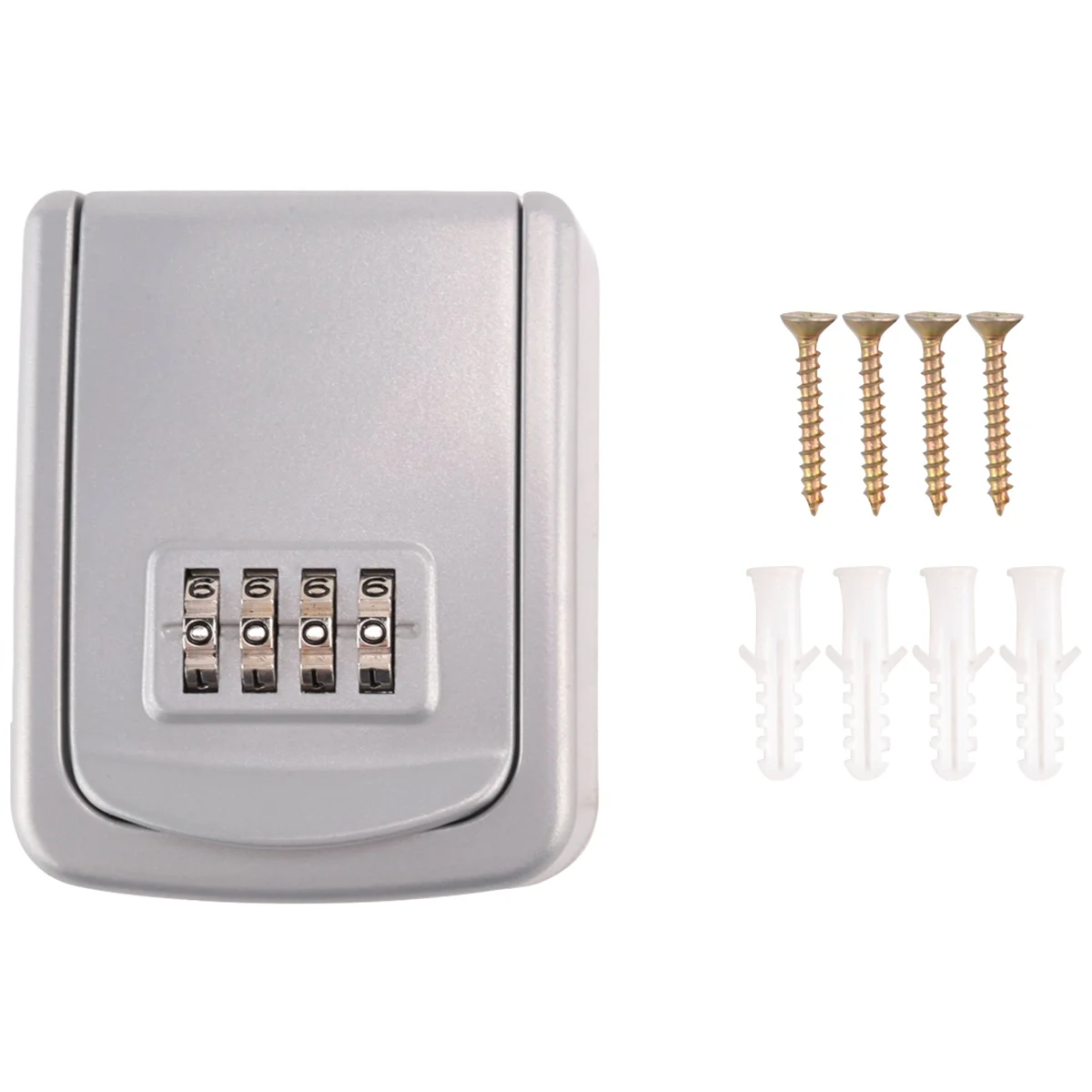 B03B-Key Lock Box Wall Mounted 4 Digit Combination Lock Box for House Key Weatherproof Security Key Storage Lock Box Silver
B03B-Key Lock Box Wall Mounted 4 Digit Combination Lock Box for House Key Weatherproof Security Key Storage Lock Box Silver