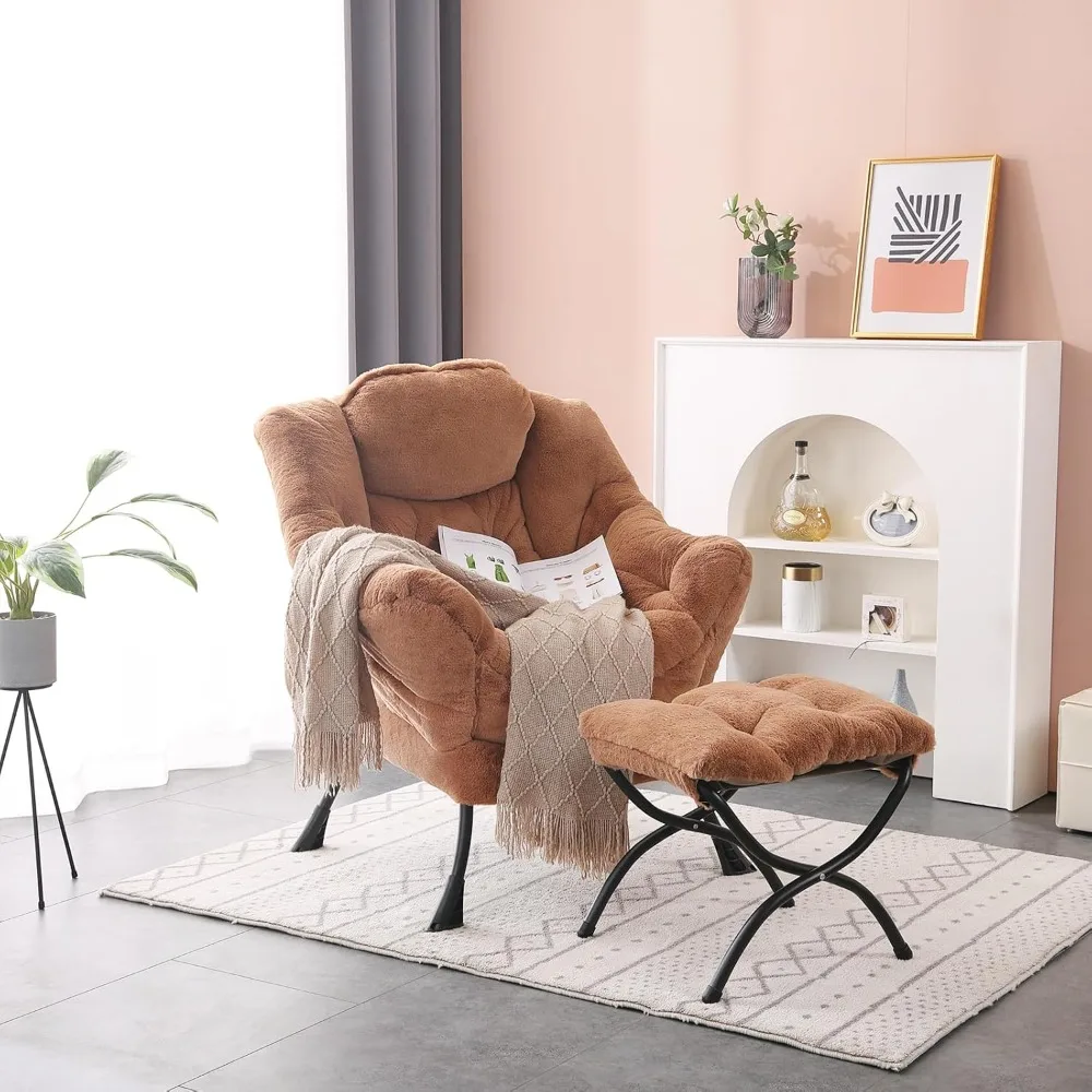 Lazy Chair with Ottoman, Modern Lounge Leisure Sofa Chair with Armrests, Reading Chair and Folding Footstool for Li
Lazy Chair with Ottoman, Modern Lounge Leisure Sofa Chair with Armrests, Reading Chair and Folding Footstool for Li