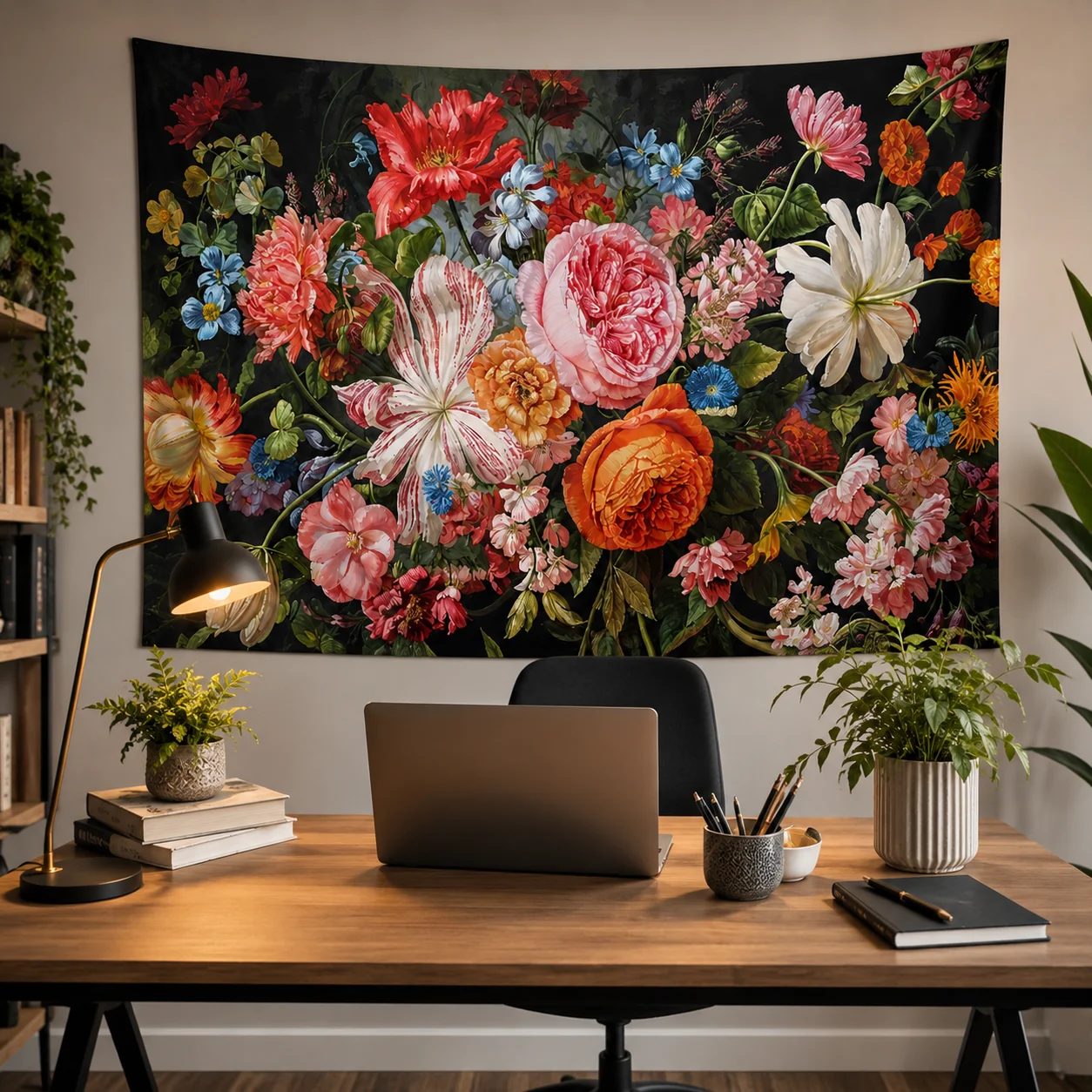 Vintage Baroque Flower Tapestry Dark Background Peony Floral Wall Art, Gothic Botanical Aesthetic Room Decor
Vintage Baroque Flower Tapestry Dark Background Peony Floral Wall Art, Gothic Botanical Aesthetic Room Decor
