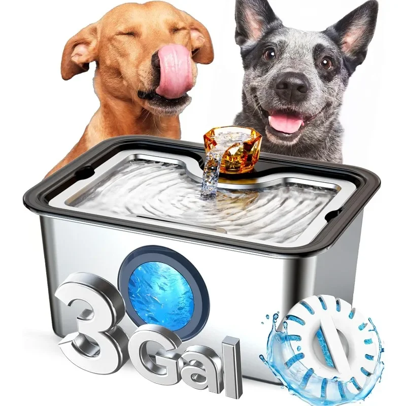 Large Dog Water Fountain Stainless Steel, 3 Gal Pet Drinking Fountain for Multiple Pets, Dog Water Bowl Dispenser with Large
Large Dog Water Fountain Stainless Steel, 3 Gal Pet Drinking Fountain for Multiple Pets, Dog Water Bowl Dispenser with Large