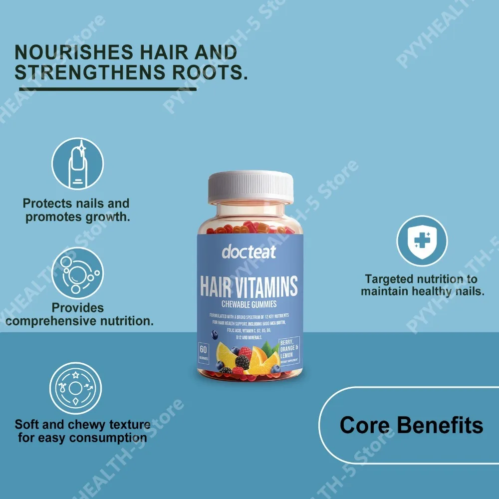 Hair Skin Nails Beauty Gummies with Biotin Zinc Vitamin C E Collagen, Berry Orange Lemon Flavor Hair care nutrition support
Hair Skin Nails Beauty Gummies with Biotin Zinc Vitamin C E Collagen, Berry Orange Lemon Flavor Hair care nutrition support