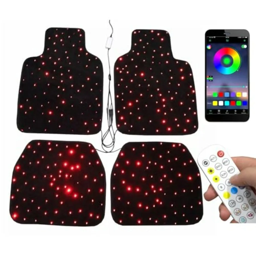 Роскошные светодиодные автомобильные коврики Starlight (4 шт.) с эффектом звездного неба, моющиеся, с оптоволоконной подсветкой, управлением через приложение и музыкальным режимом
Роскошные светодиодные автомобильные коврики Starlight (4 шт.) с эффектом звездного неба, моющиеся, с оптоволоконной подсветкой, управлением через приложение и музыкальным режимом
