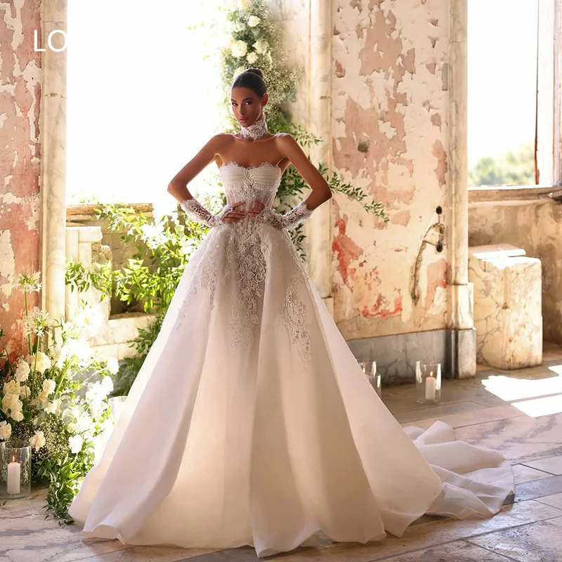LORIE Applique A-line Boho Lace Sweetheart Wedding Dresses vestidos de novia Sleeveless Bridal Gown Wedding Gowns Customized2025
LORIE Applique A-line Boho Lace Sweetheart Wedding Dresses vestidos de novia Sleeveless Bridal Gown Wedding Gowns Customized2025